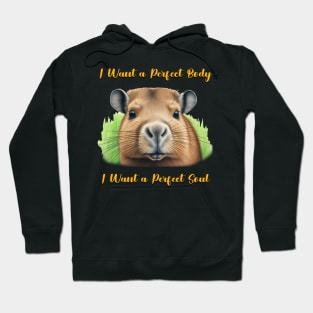 Capybara i want a perfect body i want a perfect soul Shirt, Funny Capybara Meme T-Shirt Hoodie